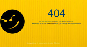 Желтая 404 страница ошибки